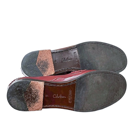 Cole Haan Bright Red Patent Leather Moccassin Loafers - Picture 6 of 7